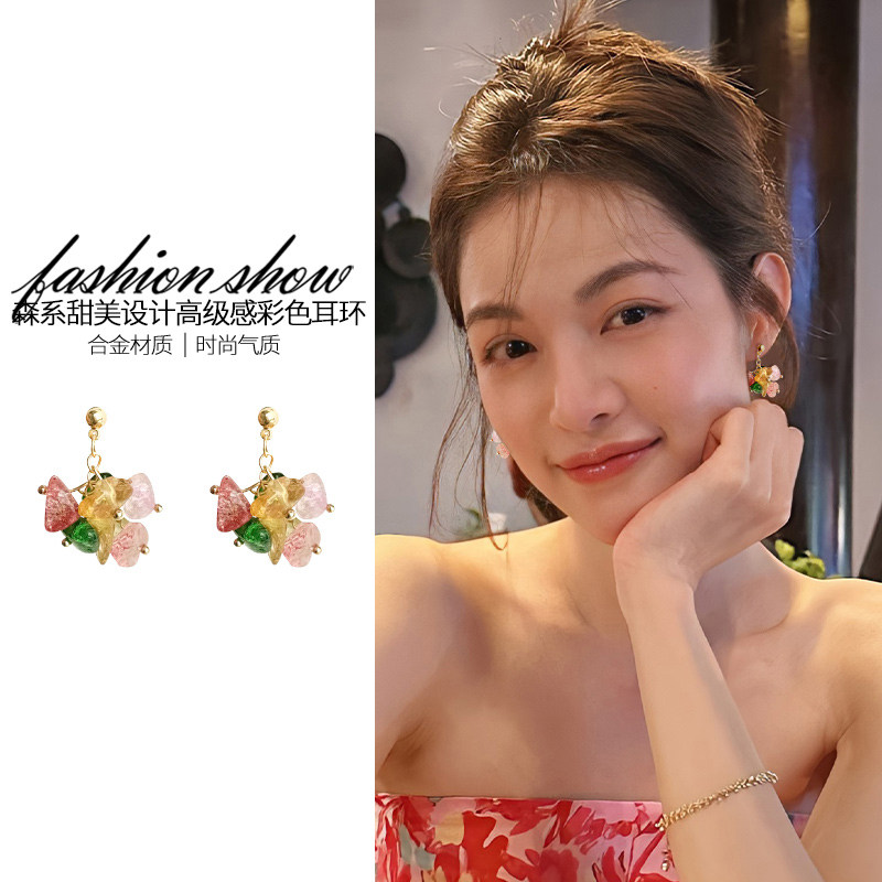 多巴胺彩色碎石耳环女新款爆款耳钉气质耳坠小众独特精致海边耳饰,饰品/流行首饰/时尚饰品新,耳环,淘宝优惠券,粉丝福利购,淘宝优惠卷