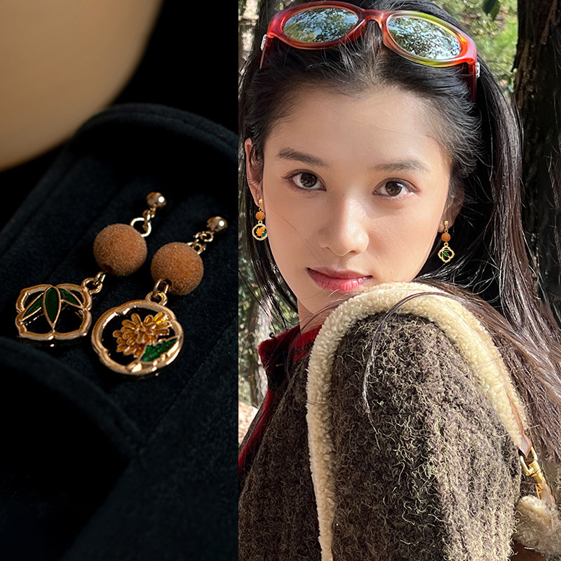 国风竹菊软垫耳夹女无耳洞新款高级感小众耳环耳坠轻奢巨好看耳饰,饰品/流行首饰/时尚饰品新,耳夹,淘宝优惠券,粉丝福利购,淘宝优惠卷