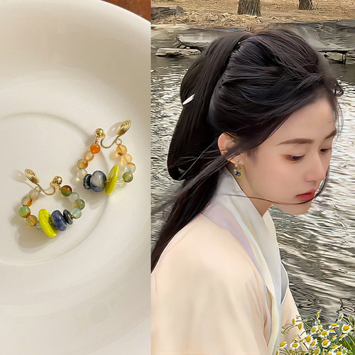 新中式复古蚊香盘耳夹女