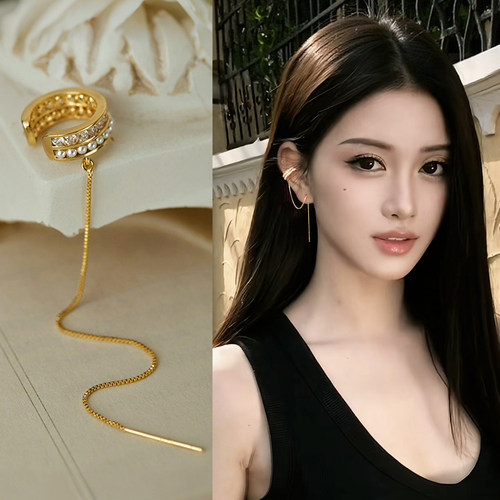 金色流苏耳夹女无耳洞新款耳骨夹
