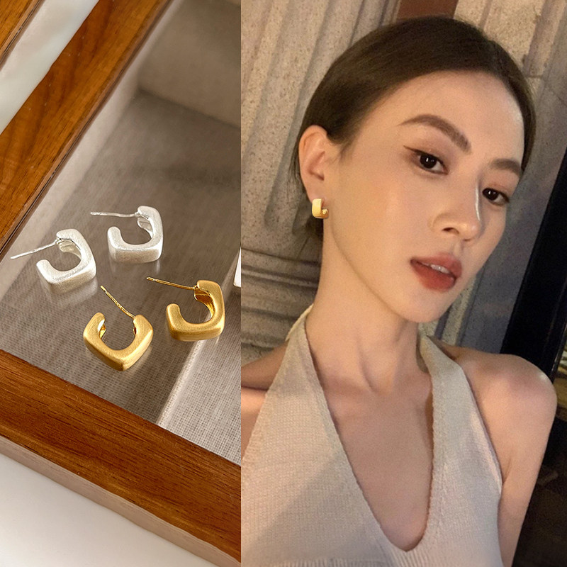 金色方形几何耳环女轻奢高级感小众独特耳钉简约大方时尚气质耳饰,饰品/流行首饰/时尚饰品新,耳环,淘宝优惠券,粉丝福利购,淘宝优惠卷