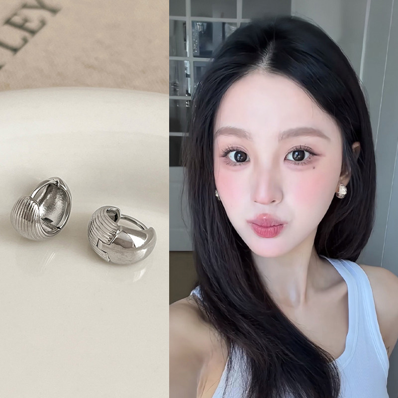 银色圈圈耳环女轻奢高级感气质耳扣2025新款小众简约适合夏天耳饰,饰品/流行首饰/时尚饰品新,耳环,淘宝优惠券,粉丝福利购,淘宝优惠卷