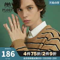 PLORY Осенний трикотажный свитер с круглым воротником