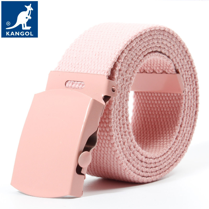 kangol帆布腰带女潮配裙子装饰年轻人免打孔皮带ins牛仔裤简约
