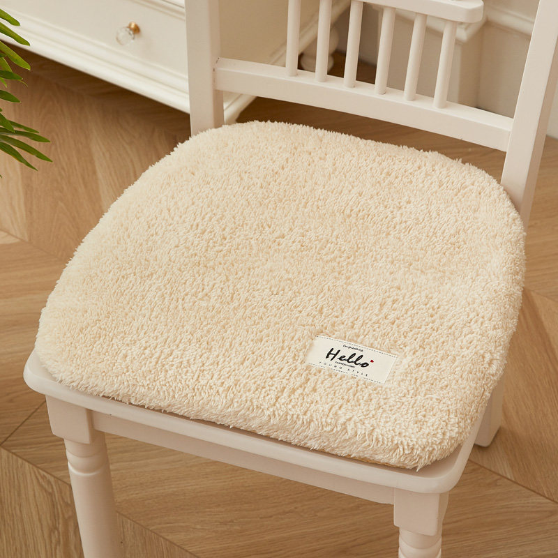 防滑可拆洗椅垫坐垫毛绒简约加厚