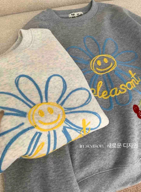 IN SEASON 设季-26年早春韩国韩标APM笑脸雏菊圆领卫衣A148