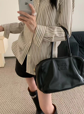 买手严选-泡菜馆-秋上新友安米翻领排扣条纹时尚衬衫55505