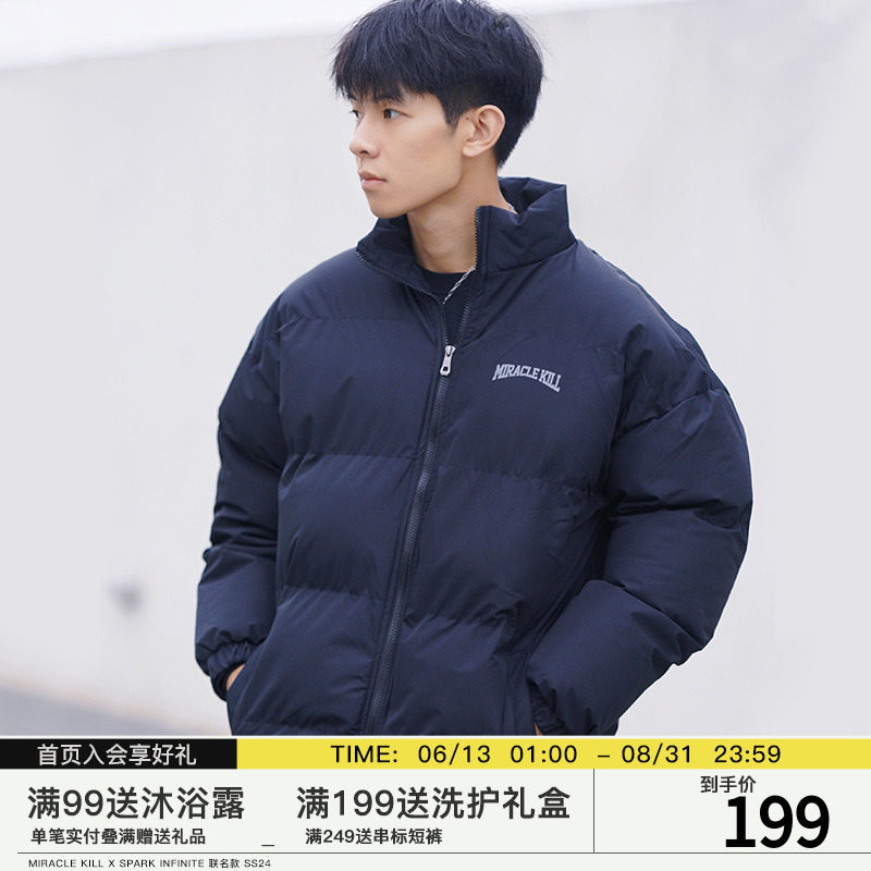 miracle kill暗黑潮牌新款英文标羽绒服形状棉袄保暖棉衣外套男女