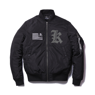 MIRACLEKILL立领K字骷髅迷彩运动保暖填充羽绒修身棉服夹克潮外套