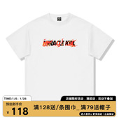 袖 MIRACLEKILLSS2026春夏新款 MK火焰字母设计运动短袖 圆领T恤男女