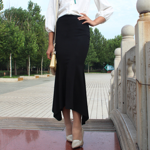 高个子2020秋季新款超长脚踝不规则鱼尾裙修身显瘦气质时尚包臀裙