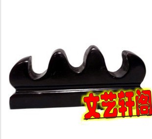 大号文房四宝 笔山 木制笔搁 山形毛笔架 （放三支毛笔）仿红木