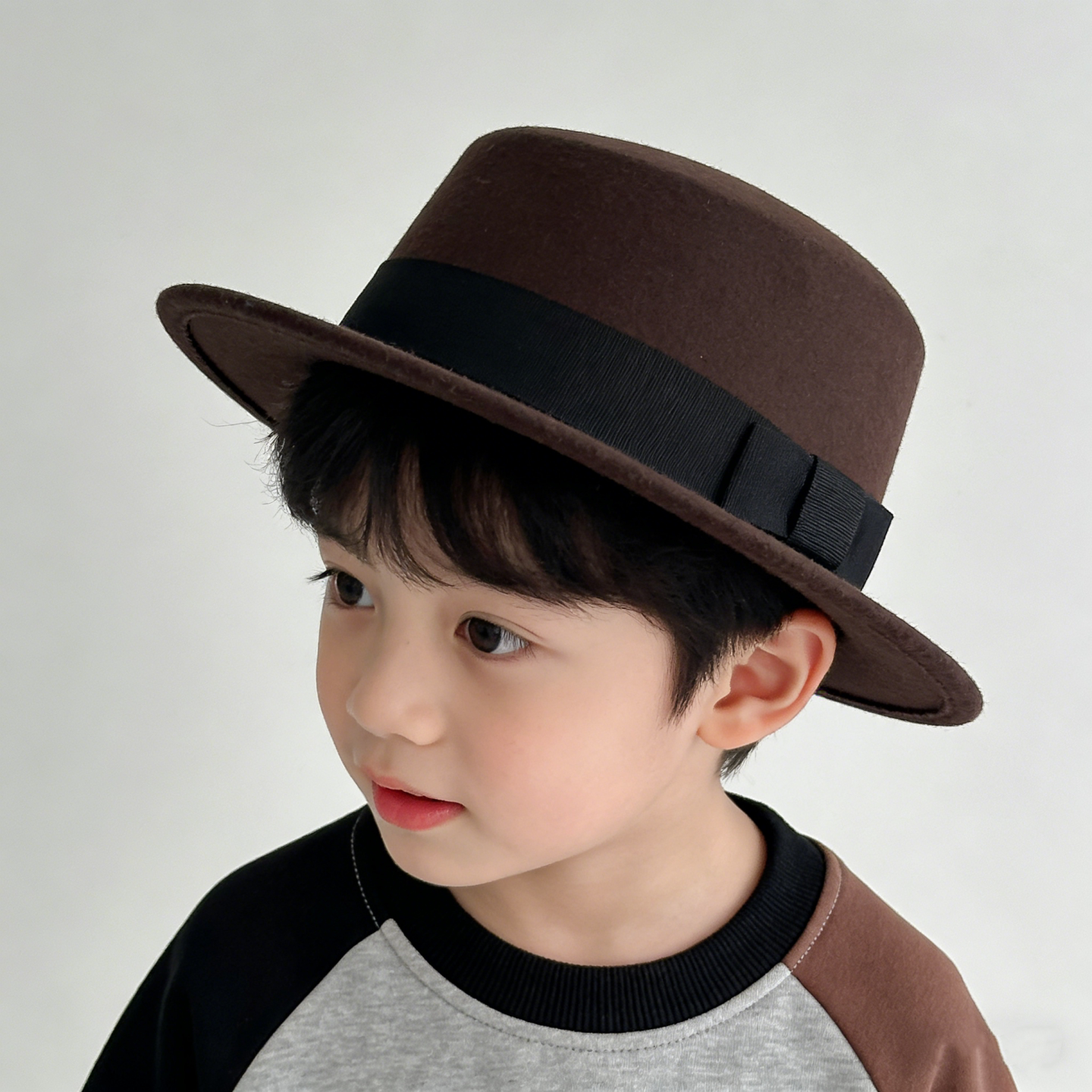 ins韩国宝宝帽子儿童礼帽男童复古秋冬时尚凹造型时装帽渔夫帽潮