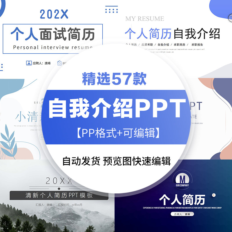 个人应聘自我介绍ppt模板大学刻录盘个性化服务