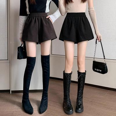 外穿高腰a字宽松阔腿短裤