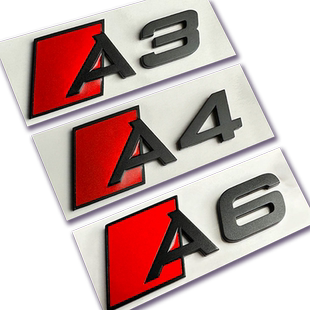 奥迪个性立体定制款尾标A3/A4/Q5/A6/A7改装RS哑光黑武士中网车标