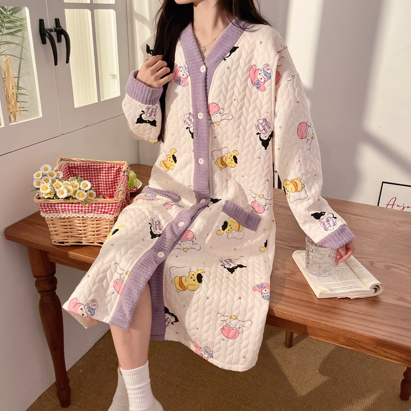 空气棉待产裙带胸垫春秋冬进产房生产孕妇纯棉月子服产后哺乳睡裙