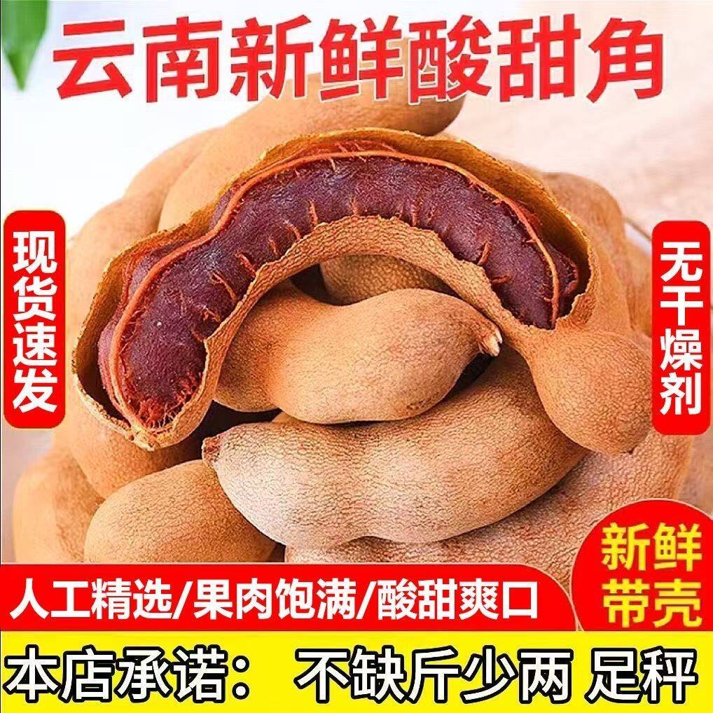 云南酸甜角野生甜酸角新鲜云南特产大果批发孕妇零食酸角干罗望子