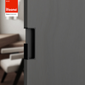 ifoono升级钛琅灰色口袋隐形拉手推拉门移门暗拉手一体内藏把手