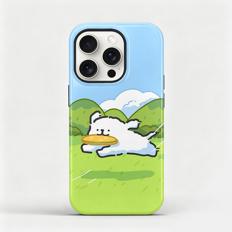 飞奔小狗适用苹果17promax手机壳iphone16plus磁吸软壳华为mate80防摔套小米17pro全包vivox300壳oppox9可爱