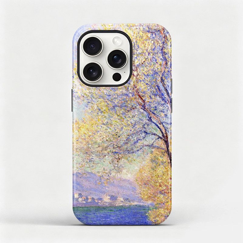 莫奈油画适用苹果15promax手机壳iphone17pro磁吸软壳全包16plus防摔保护套磨砂14艺术时尚13少女小众12简约