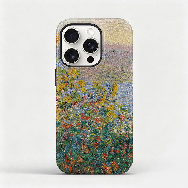 莫奈油画适用苹果17promax手机壳iphone16plus磁吸软壳全包15防摔保护套花朵14pro艺术磨砂套13轻奢文艺12壳