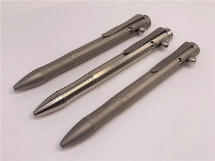 TC4钛合金石洗喷砂战术笔解压枪栓笔中性笔G2德国进口水性油性芯