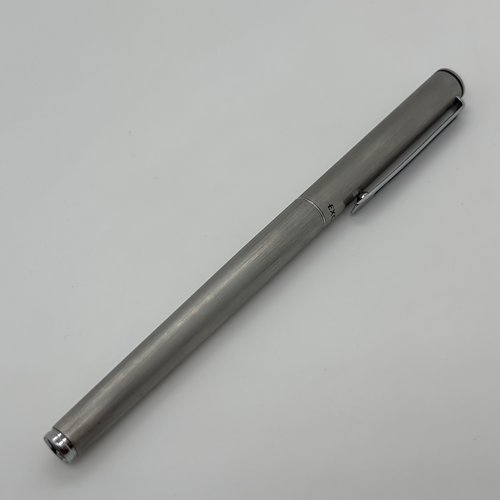 中古老款日本UNI三菱EXCEED金属拉丝拔帽式签字笔