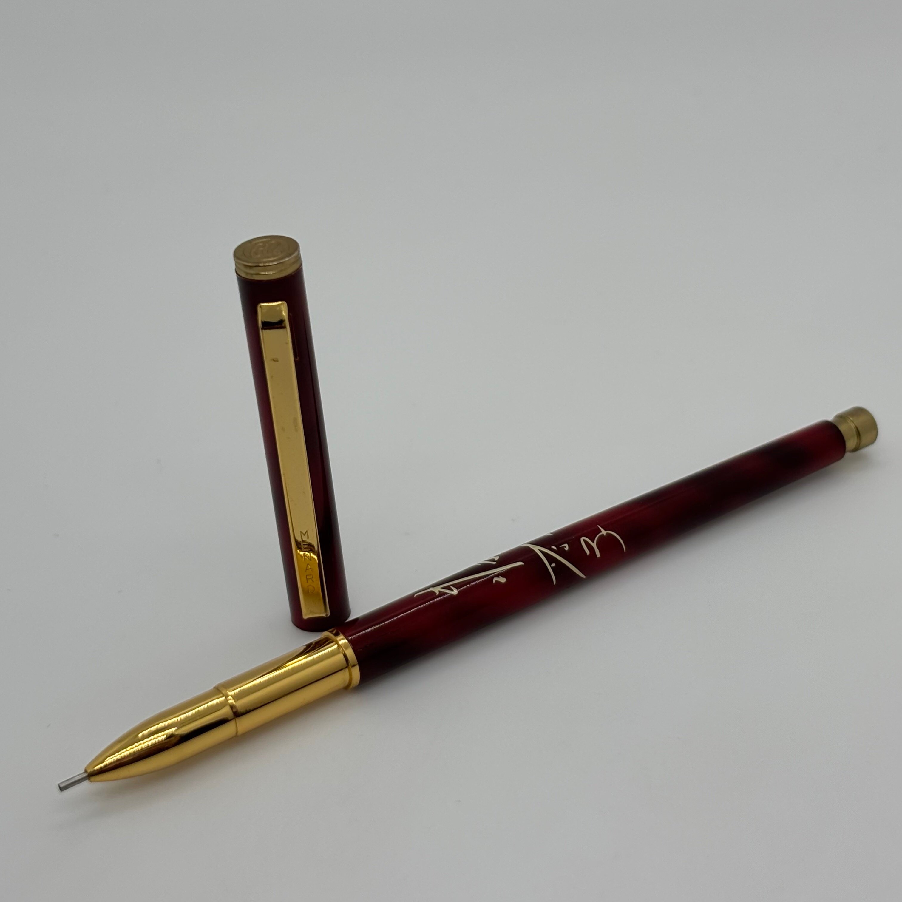 裂纹瑕疵稀有老款MENARD全金属12.5cm迷你钢笔式自动铅笔0.5mm