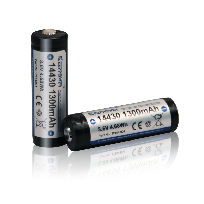 新款 Keeppower 14430 1300mAh 3.6v手电筒电池 超大容量 P1443C4