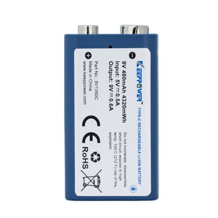 KEEPPOWER 9V 方块可充电锂电池 大容量 480Mah 万用表专用