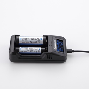 16340 LCD锂离子智能双槽26650 18500 充电器 18650 Keeppower