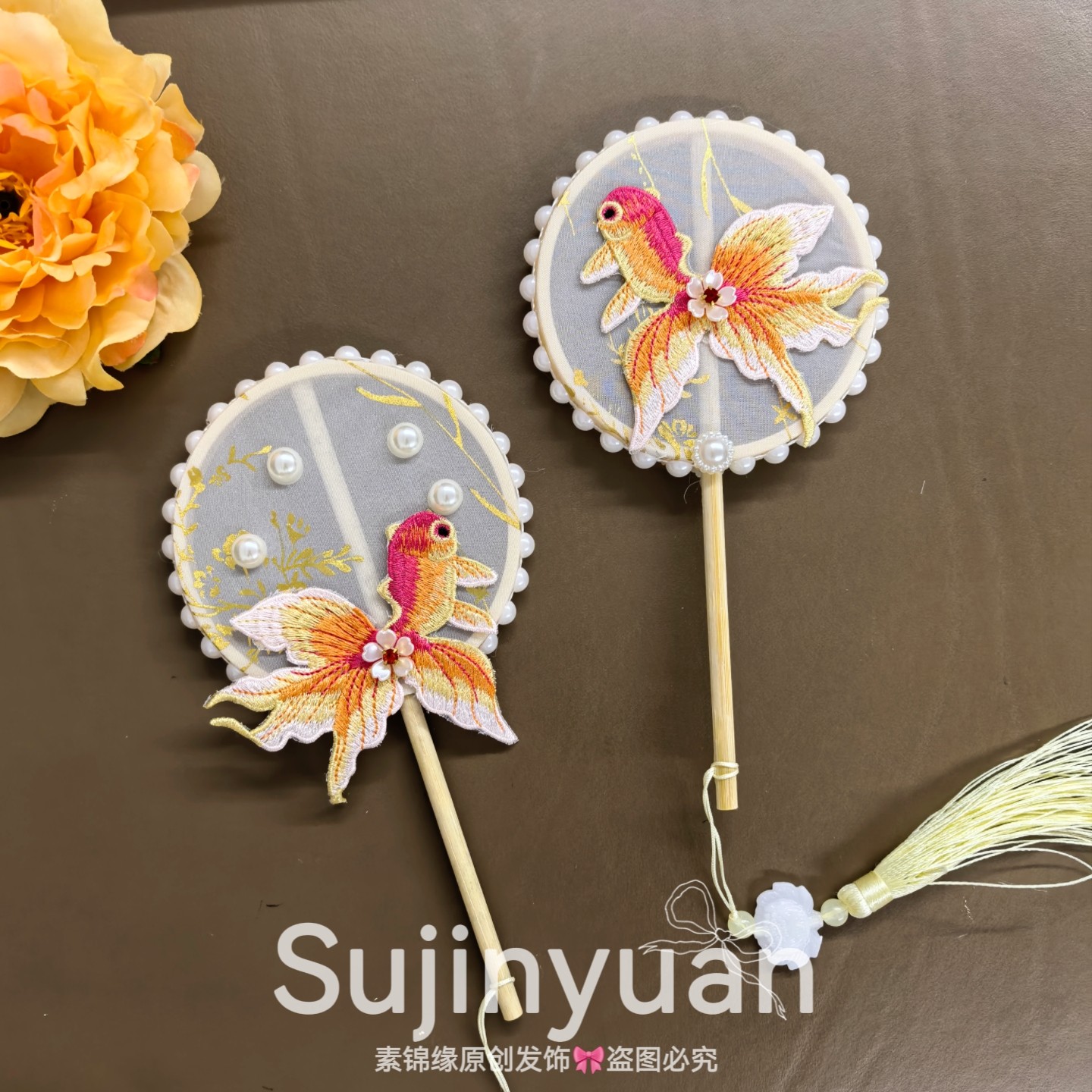 10厘米掌中扇宝宝小团扇刺绣扇女童汉服舞蹈扇子旗袍迷你扇满月扇
