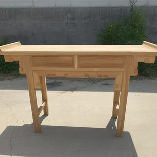 老榆木条案供桌玄关桌条几香案老榆木白坯中式仿古中堂长条桌雕花