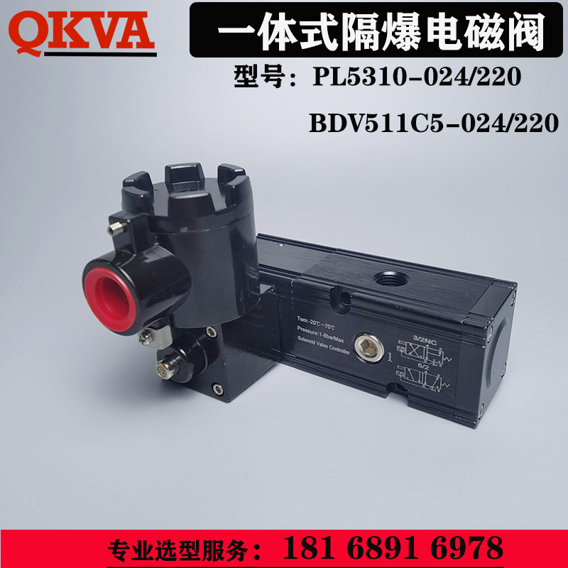 气动低功耗一体式防爆隔爆电磁阀BDV511C5PL5310,电磁阀本安防爆
