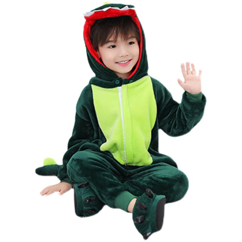 CHILDRENS ONE-PIECE PAJAMAS DETACHABLE DINOSAURS ANIMALS CARTOON CLOTHES MENS AND WOMENS PARENT-CHILD ACTIVITIES FLANNEL HOME