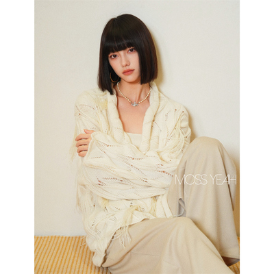 气质阔版山羊绒羽毛装饰