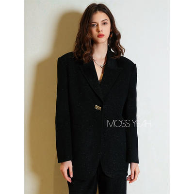 Moss烨 现货〓设计师〓特 七彩丝羊毛连帽外套/西装/短裤/阔腿裤