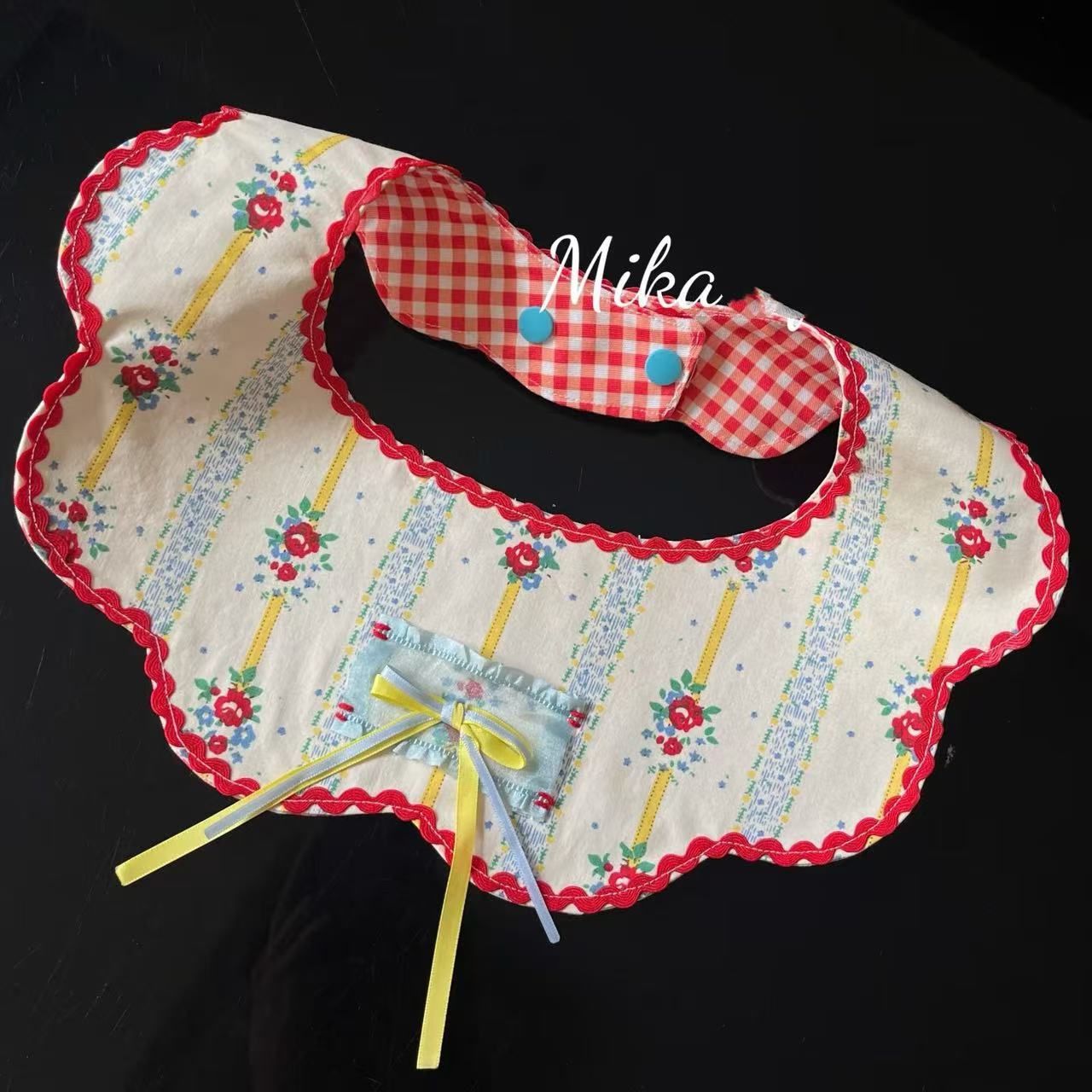 猫咪狗可爱围兜宠物蕾丝布艺口水巾手工编织拍照饰品围脖装饰项圈