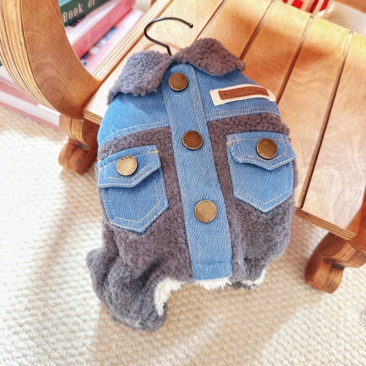 泰迪衣服狗狗棉衣厚款加绒猫咪加厚比熊秋冬保暖小型牛仔宠物四脚