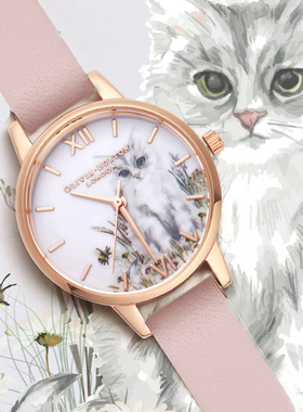 520礼物正品英国OliviaBurton可爱兔子猫小鸟动物百搭OB女手表