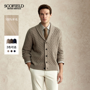 【100%羊毛】SCOFIELD男装25年秋季新款青果领商务潮流开衫外套