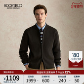 羊毛混纺 SCOFIELD男装 2025年秋冬新品 复古拉链毛衣针织开衫 男