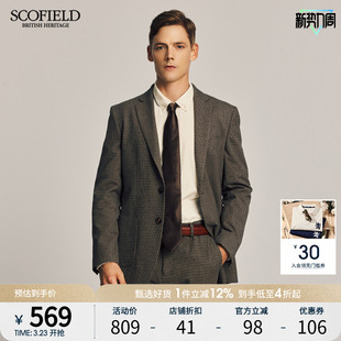 SCOFIELD男装25年春季新款复古格纹西装商务休闲外套西服单件时尚