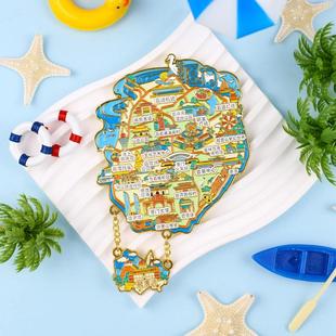 厦门地图金属冰箱贴原创鼓浪屿景区文创纪念品特色旅行正品伴手礼