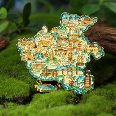 河南地图金属冰箱贴旅游纪念品