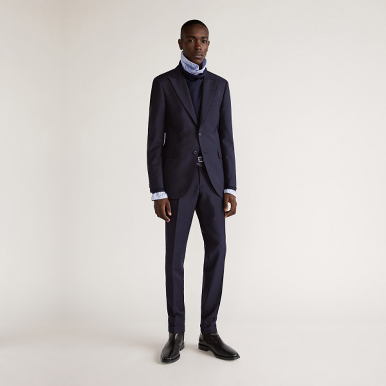 2024 FALL|WINTER MENS NEW MENS TWO SINGLE-ROW LAPEL BLACK SUIT SUIT BUSINESS FORMAL WEAR TO WORK