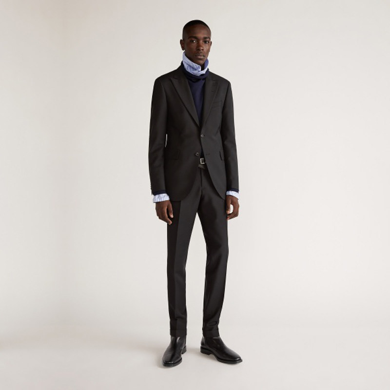 2024 FALL|WINTER MENS NEW MENS TWO SINGLE-ROW LAPEL BLACK SUIT SUIT BUSINESS FORMAL WEAR TO WORK