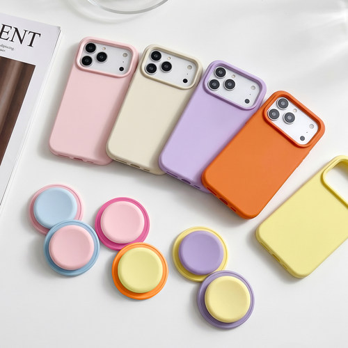 大孔镜头硅胶磁吸支架适用iphone17pro液态硅胶防摔air手机壳简约16promax磁吸苹果17保护套15pro撞色14个性