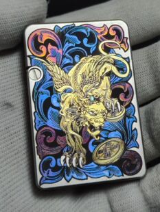 正品钛合金一体虎鲨二代防风煤油打火机阳极氧化男士送礼